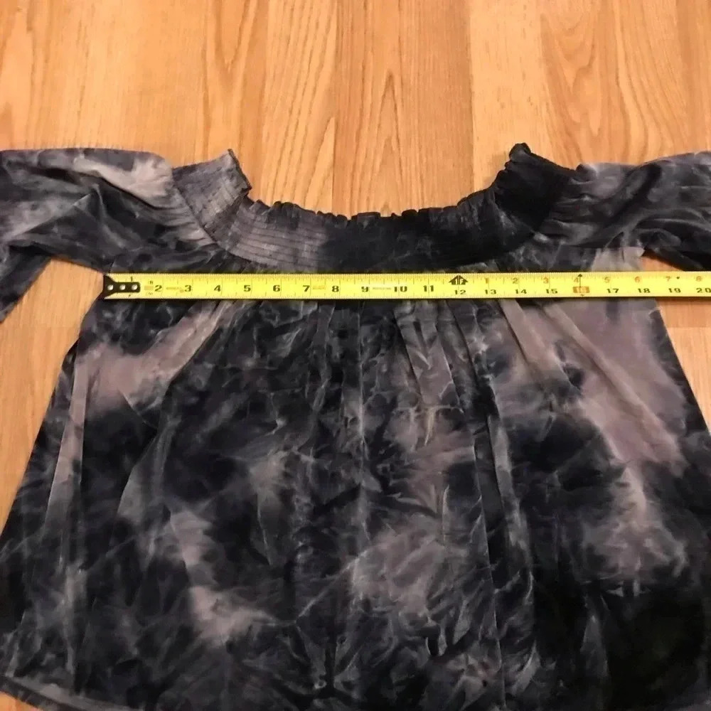 American Eagle Off Shoulder Top Tie Dye Velour - Picture 5 of 11